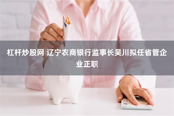 杠杆炒股网 辽宁农商银行监事长吴川拟任省管企业正职