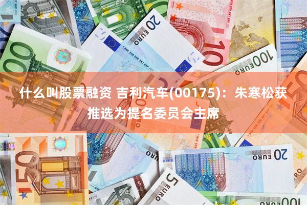 什么叫股票融资 吉利汽车(00175)：朱寒松获推选为提名委员会主席