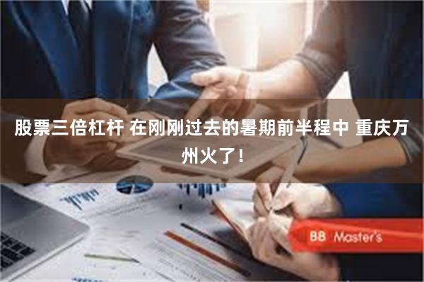 股票三倍杠杆 在刚刚过去的暑期前半程中 重庆万州火了！